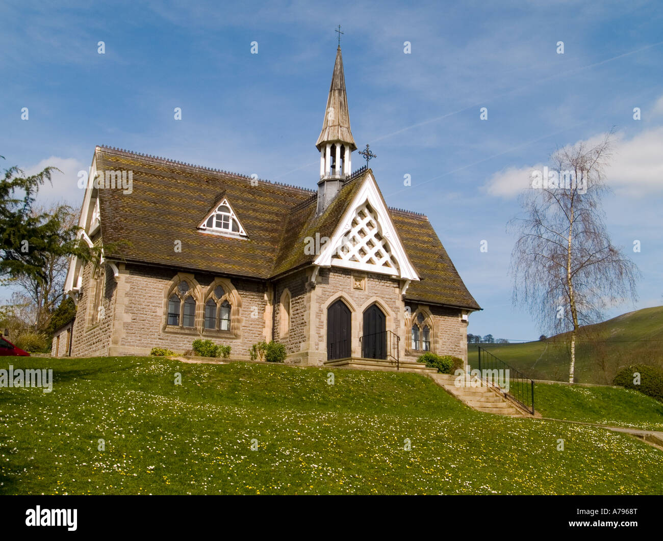 L'École du Village à Ilam dans le Peak District, Derbyshire, Royaume-Uni Banque D'Images