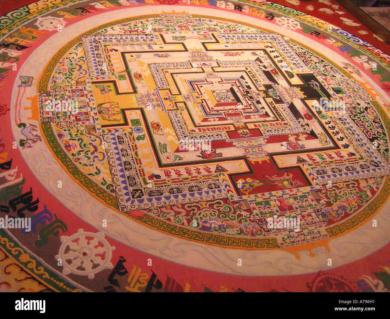 Mandala de Kalachakra cérémonie à Amaravati Inde 2005 Banque D'Images