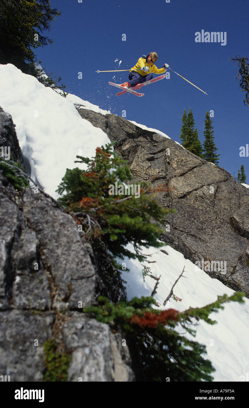 Canadian Rockies skieur Banque D'Images