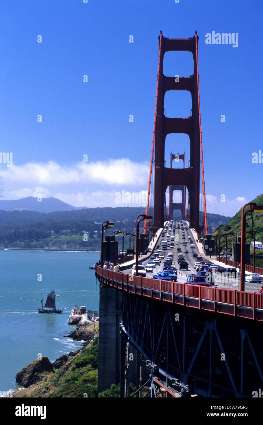 Golden Gate Bridge San Francisco Bay Harbour Port de mer de Californie USA American United States of America Banque D'Images