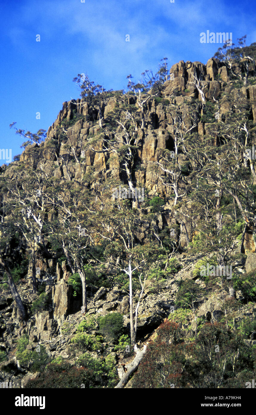 Vue sur le Great Western Tiers au-dessus du nord-est de la Tasmanie en Australie Poatina Banque D'Images