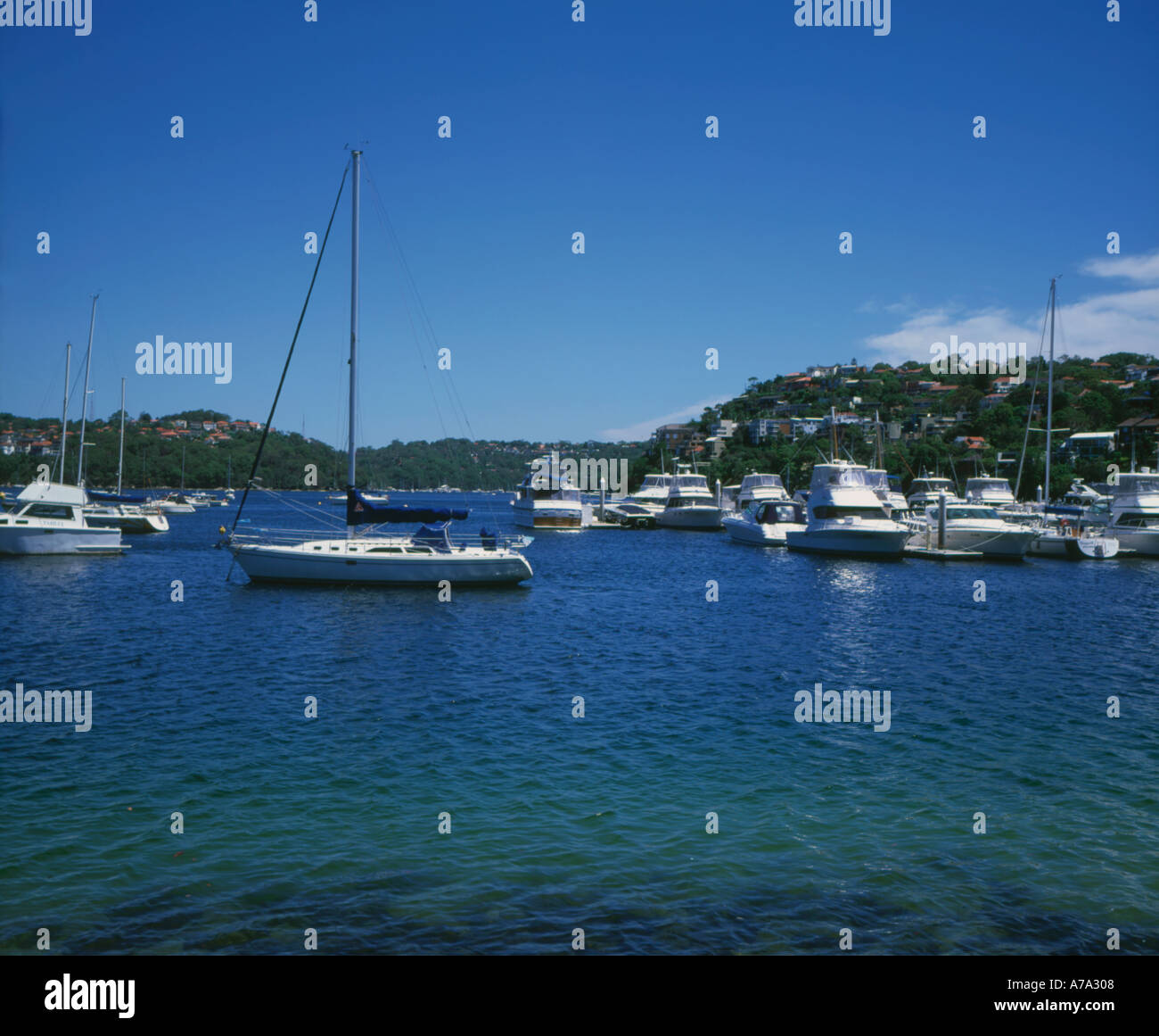 Bateaux ancrés à North Sydney, Australie Banque D'Images