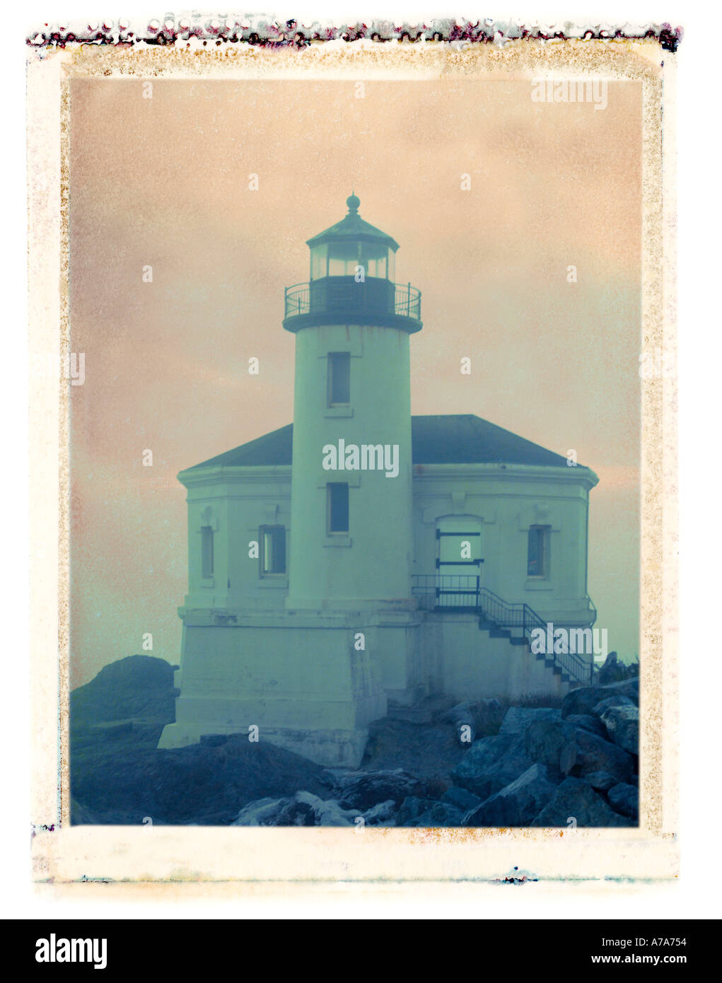 Phare de coquille river bandon oregon Banque D'Images