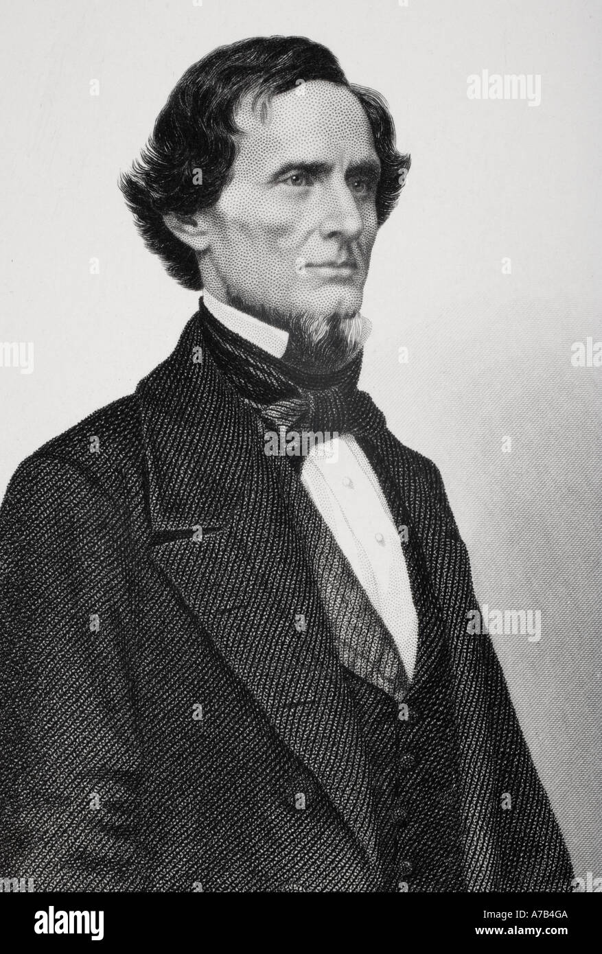 Jefferson Davis, 1808 - 1889. Président des États confédérés d'Amérique pendant la guerre civile américaine Banque D'Images