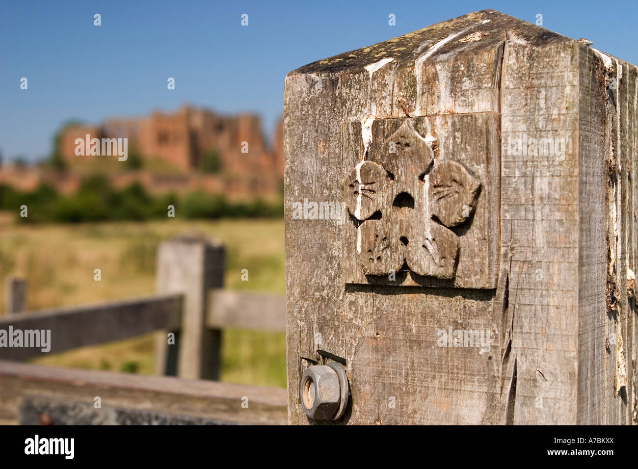 Pancarte "Millenium Way sentier près de Kenilworth Kenilworth UK Juin 2005 Banque D'Images