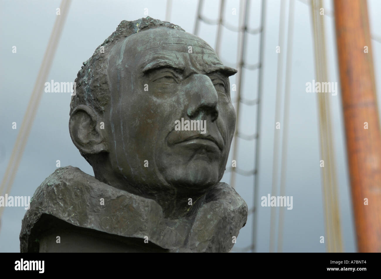 Buste de Roald Amundsen, pionnier des expéditions polaires et pôle nord. Oslo, Norvège. (C) par uli nusko, CH-3012 Berne Banque D'Images