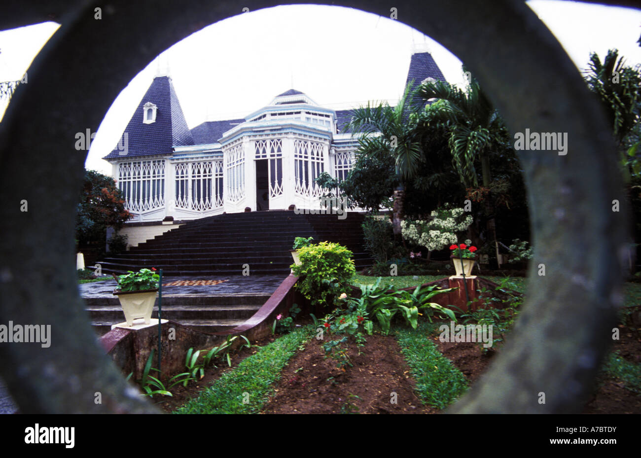 Maison Créole, Port Louis, ile Maurice Banque D'Images