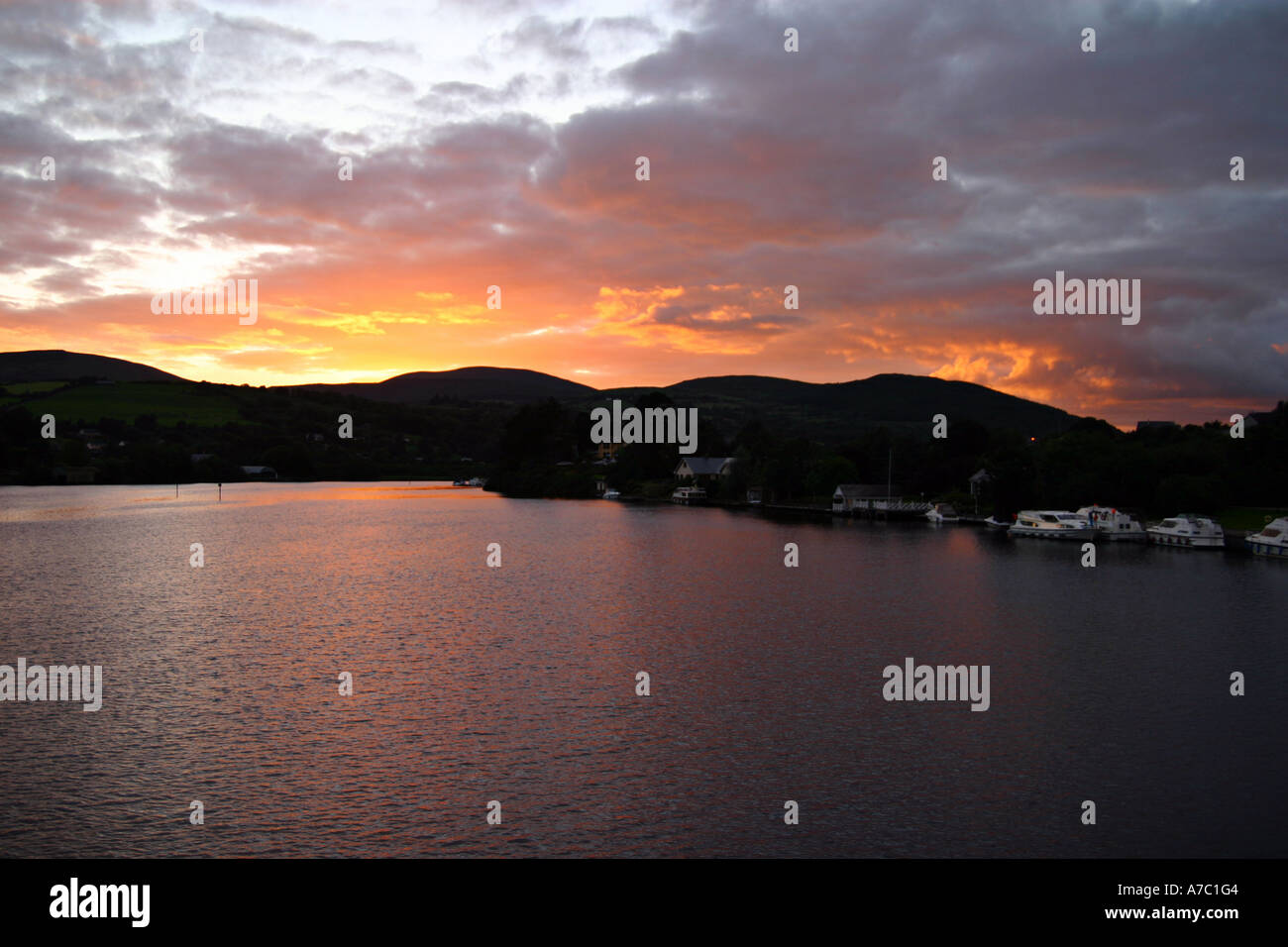 Soirée sur le lac Banque D'Images
