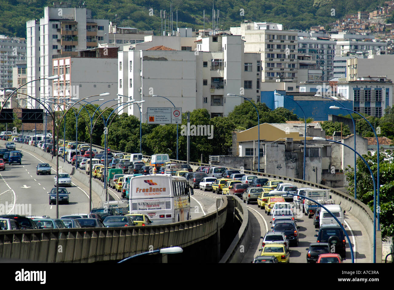 Embouteillage à Rio de Janeiro Banque D'Images