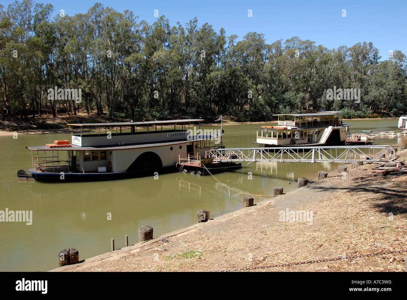 Paddle Steamers Murray River Echuca Victoria Australie Banque D'Images Paddle Steamers Murray River Echuca Victoria Australie Banque D'Images