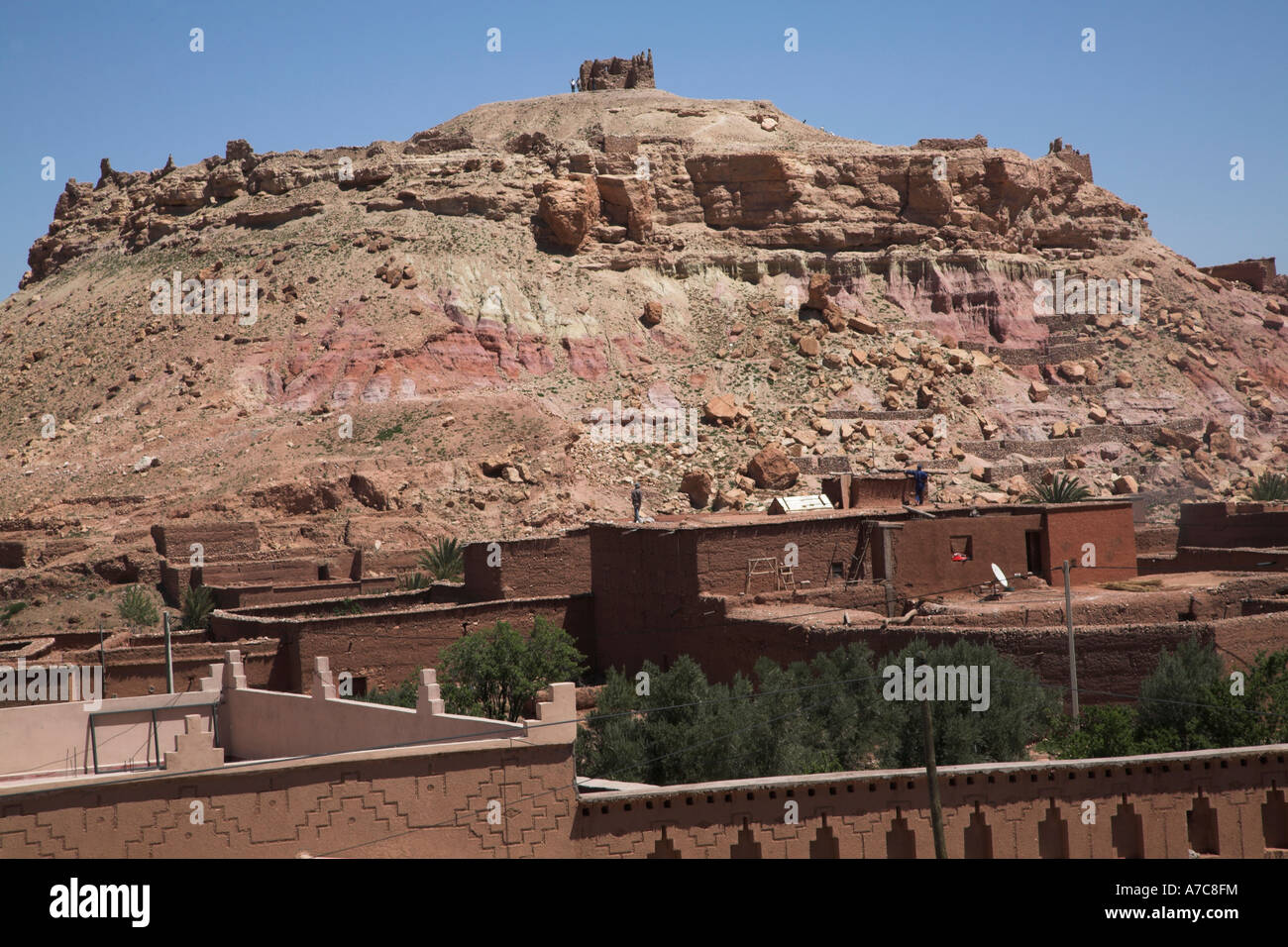Hill top site forteresse Aci- Benhaddou, Maroc Banque D'Images
