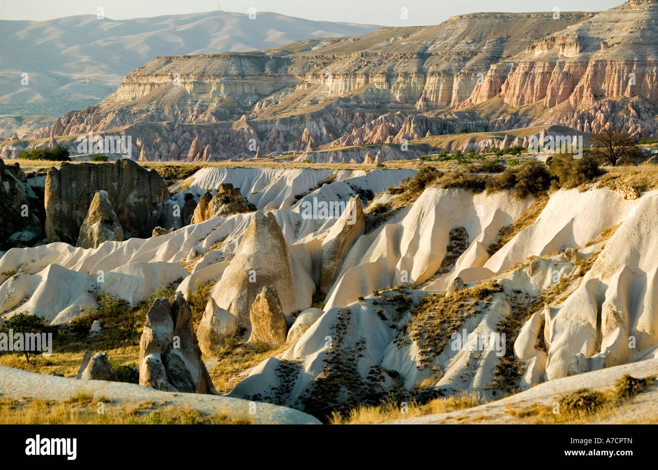 Le spectaculaire paysage altéré près de Göreme Banque D'Images