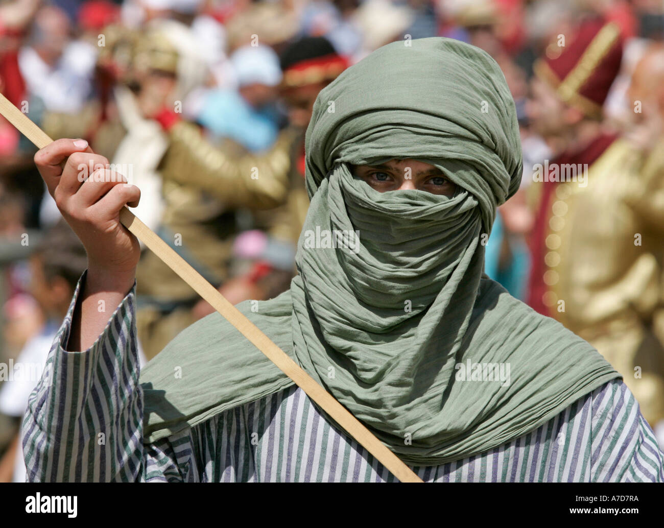 Kaltenberg, GER, 03. Juillet 2005 - Knight joue à Munich à proximité Kaltenberg. Banque D'Images