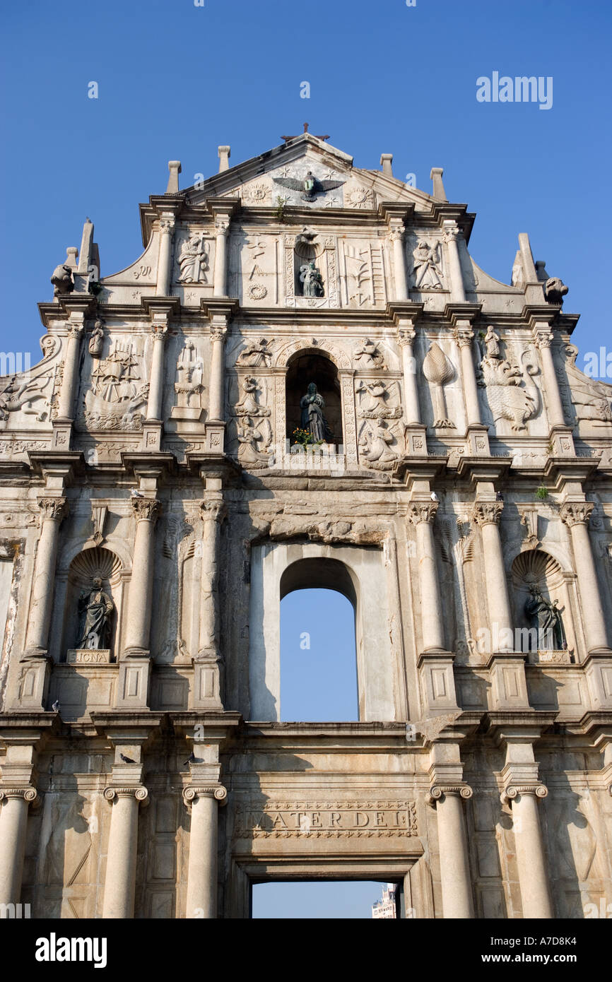Macao Ruines de la Cathédrale St Paul Banque D'Images