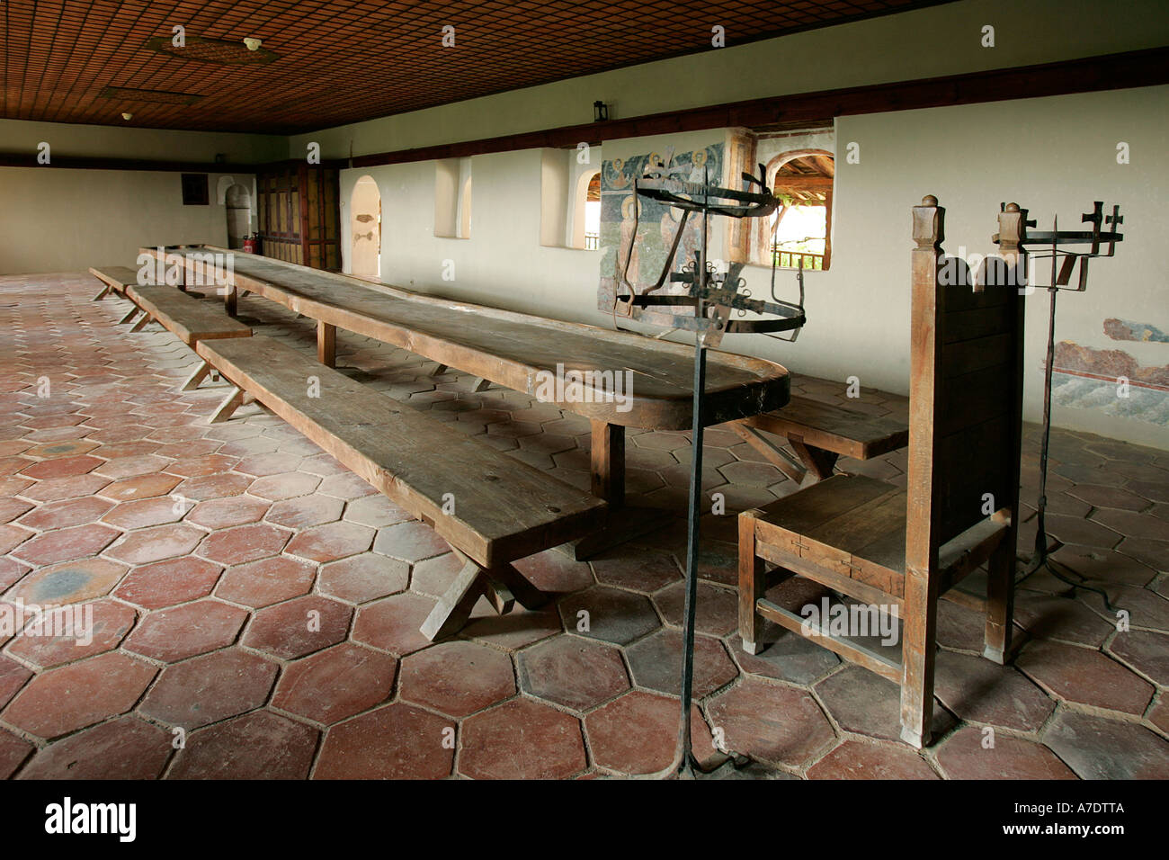 Monastère de Rojen architecture rurale chrétienne orthodoxe vieille ville village patrimoine Melnik Bulgarie République historique Banque D'Images