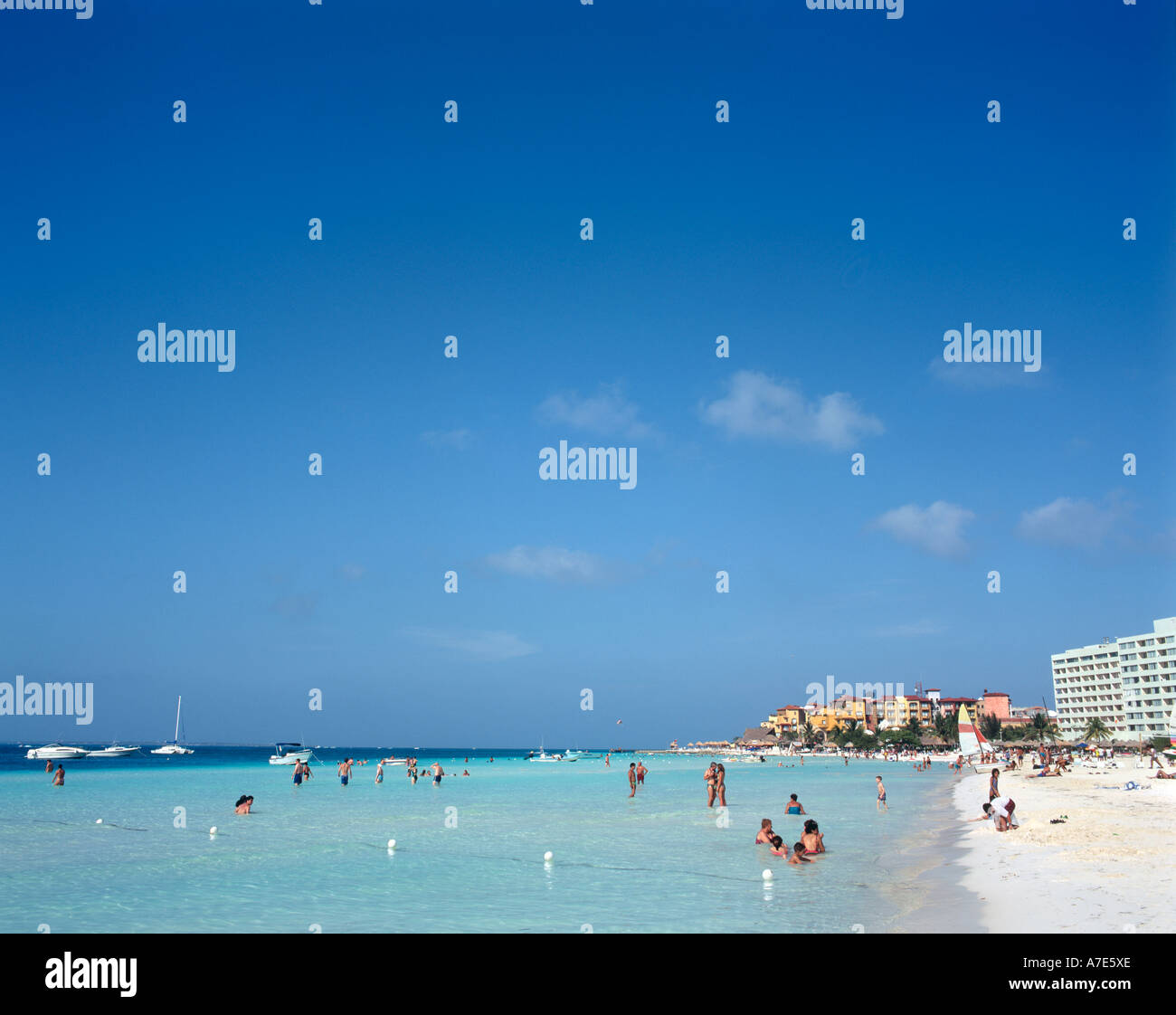 Plage à proximité de l'hôtel Fiesta Americana, Cancun, Quintana Roo, Yucatan, Mexique Banque D'Images