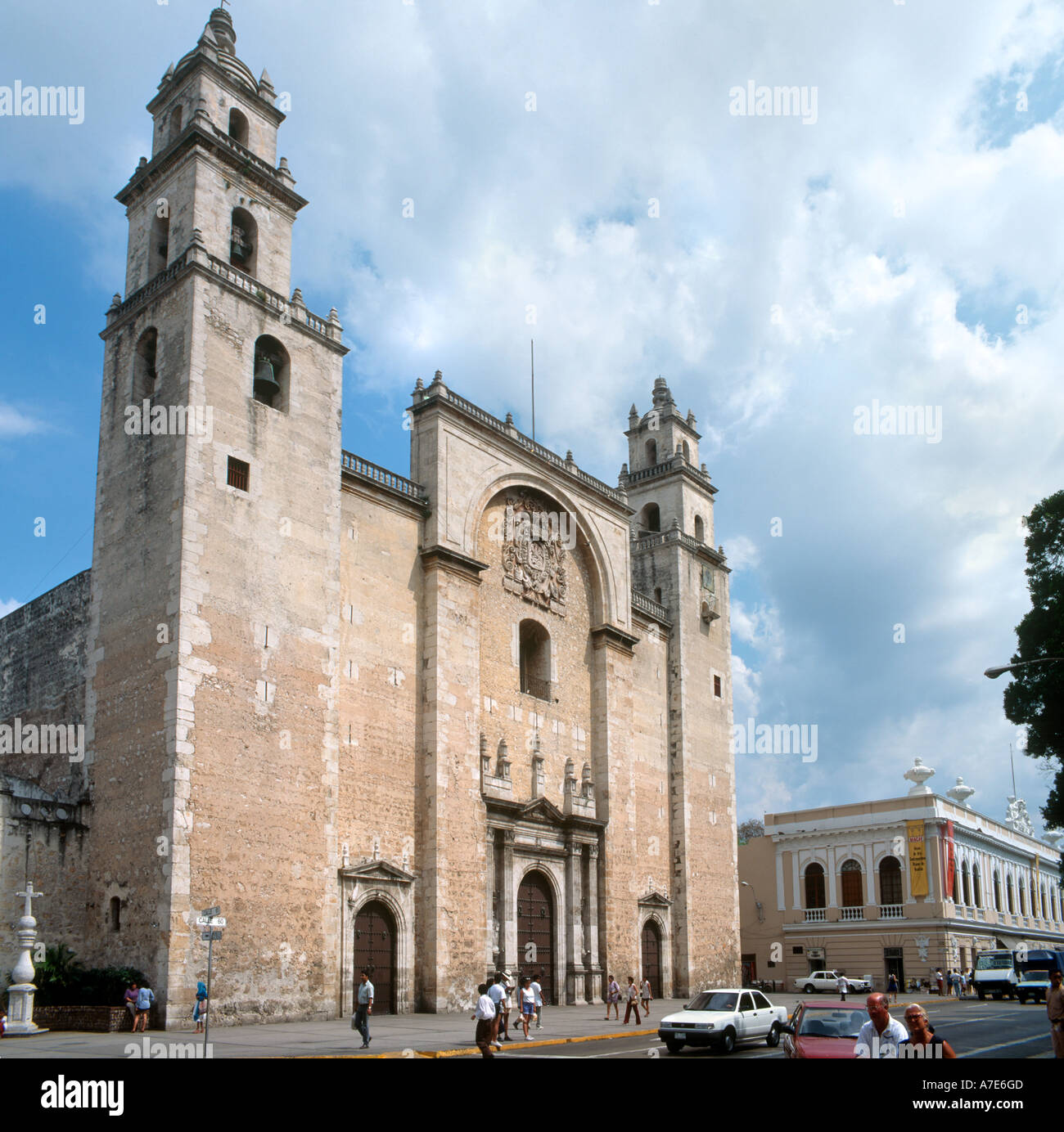 La cathédrale dans la ville historique de Merida, Yucatan, Mexique Banque D'Images