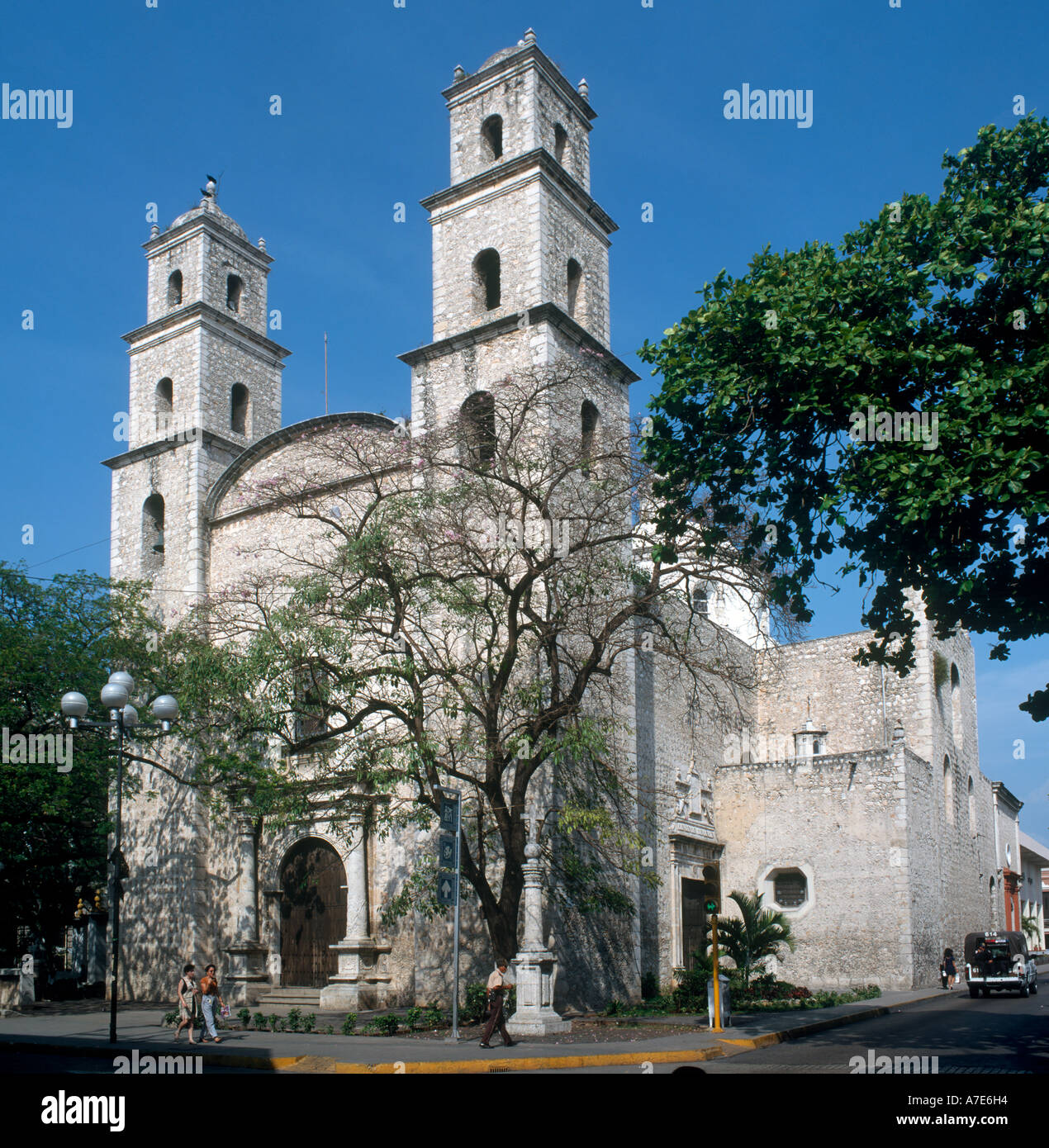 Église sur la Calle 60, Merida, Yucatan, Mexique Banque D'Images