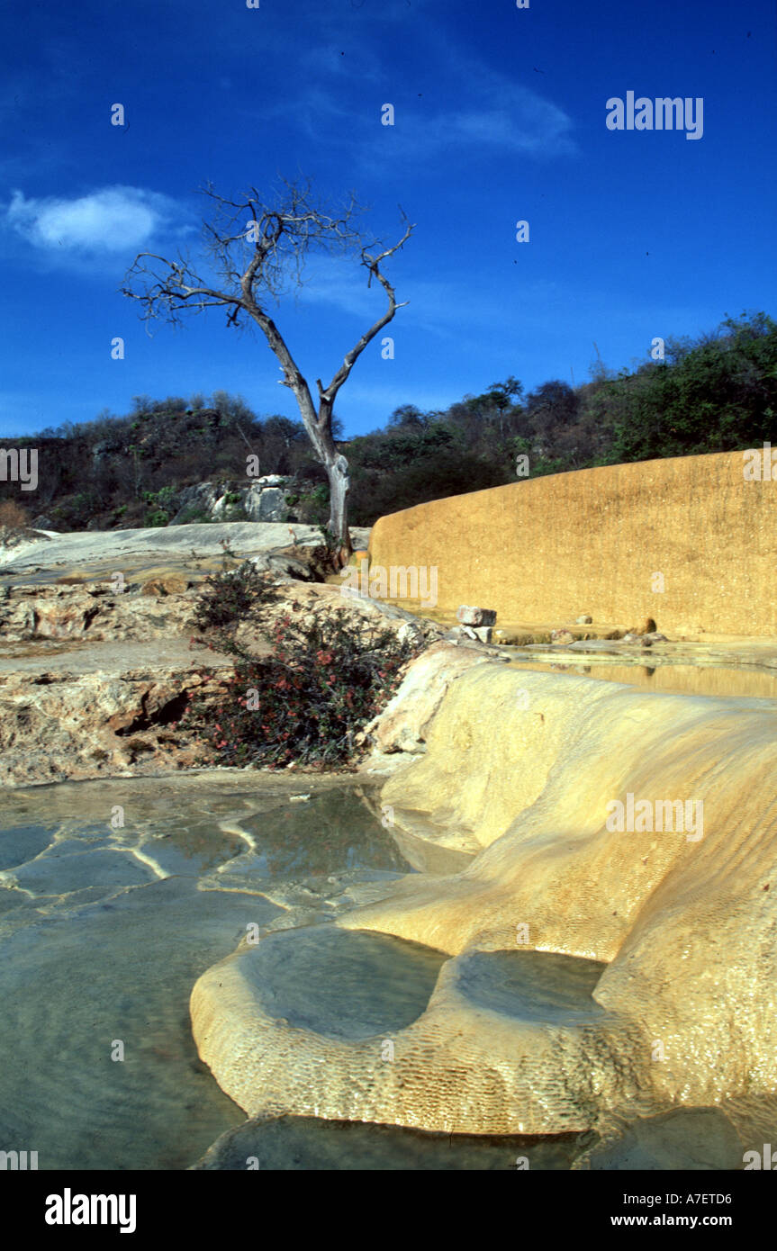 Amérique du Nord, Mexique, Oaxaca, Hirve el Agua--l'eau bout sont petrified minéraux qui forment des piscines. Banque D'Images