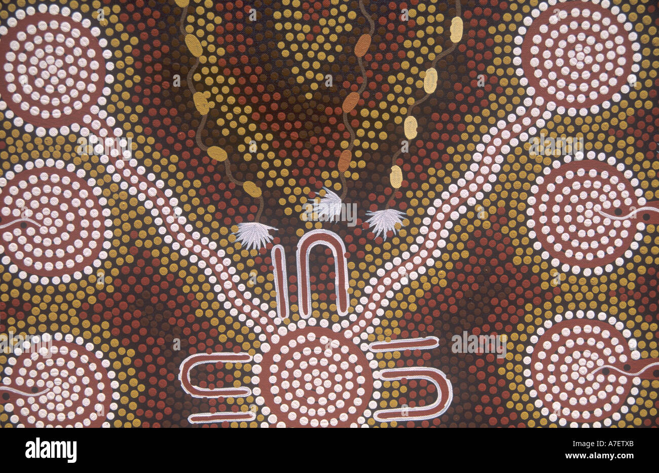 Peinture autochtone de l'Australie Banque D'Images