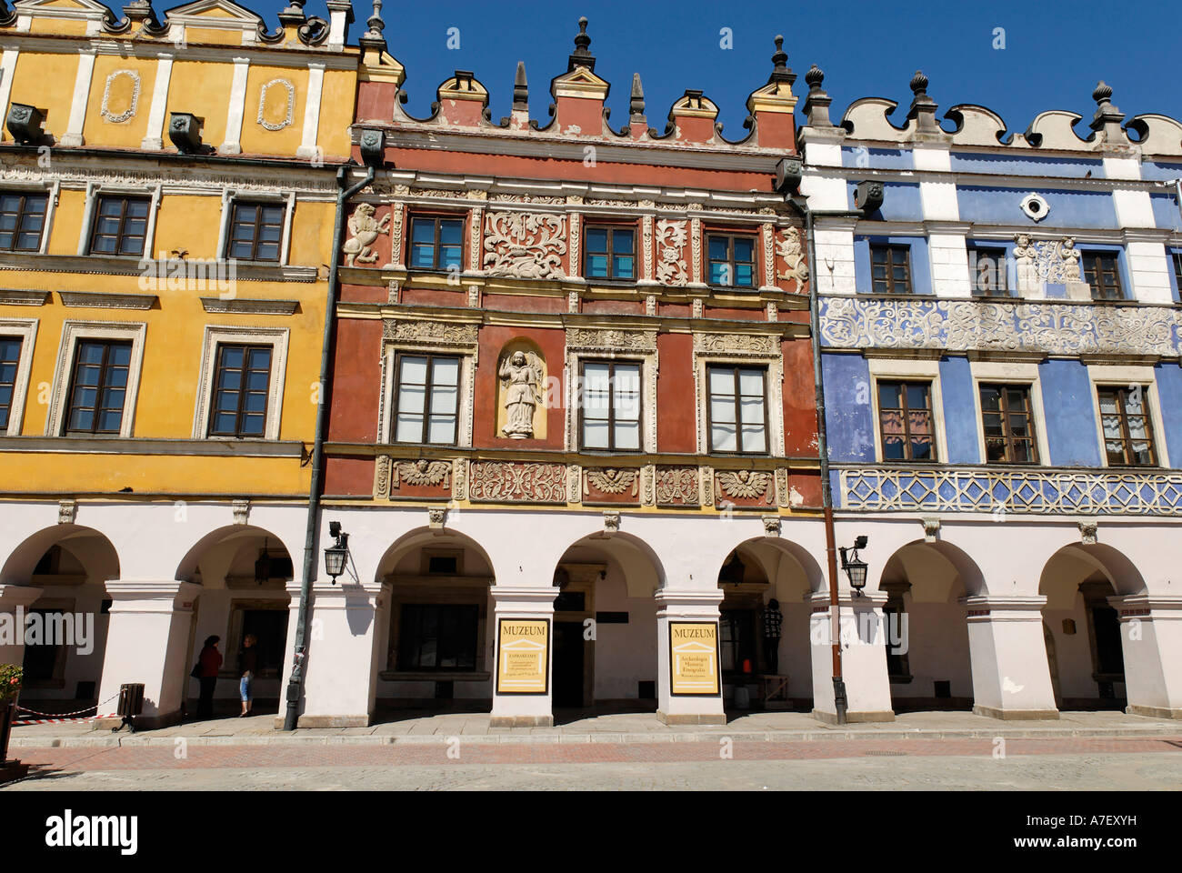 Rynek, la place historique de la ville de Zamosz, UNESCO World Heritage Site, Pologne Banque D'Images