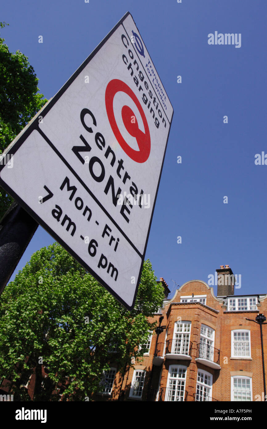 London congestion charge zone centrale panneau d'entrée à Chelsea Londres Banque D'Images