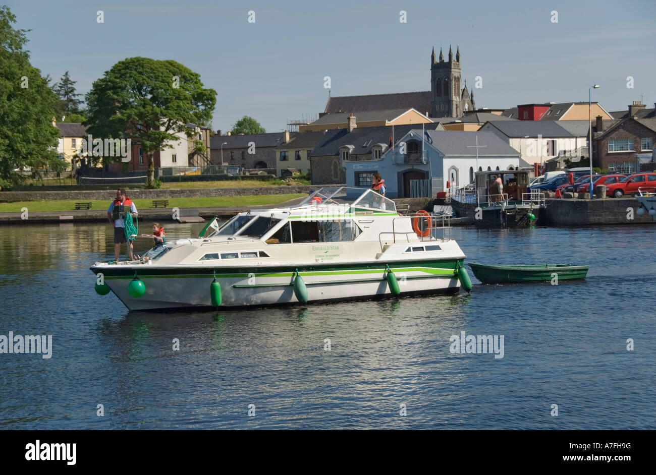 County Leitrim Irlande Carrick on Shannon location de bateau croisière Marina Banque D'Images