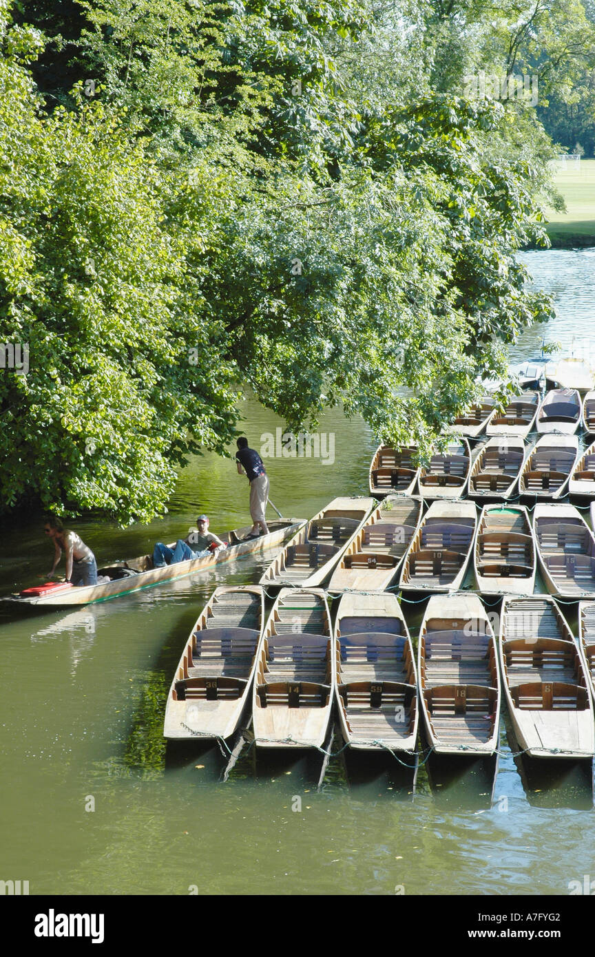 Plates sur la rivière Cherwell de Magdalen Bridge Oxford Banque D'Images