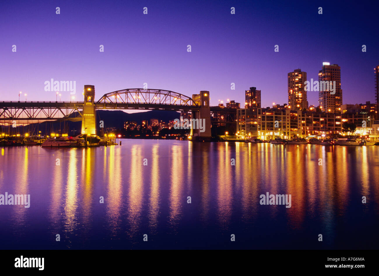 Vue sur pont Burrard à Vancouver, Colombie-Britannique, Canada Banque D'Images