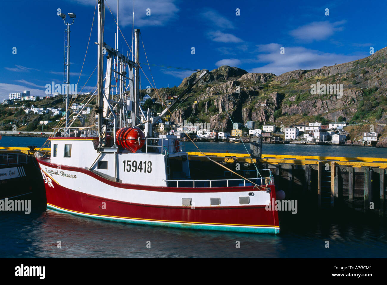 Bateaux de pêche à St Johns Harbour Terre-Neuve Canada Banque D'Images