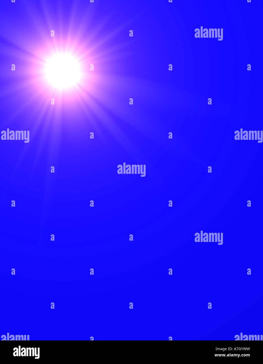 Vue du concept soleil dans ciel bleu Banque D'Images