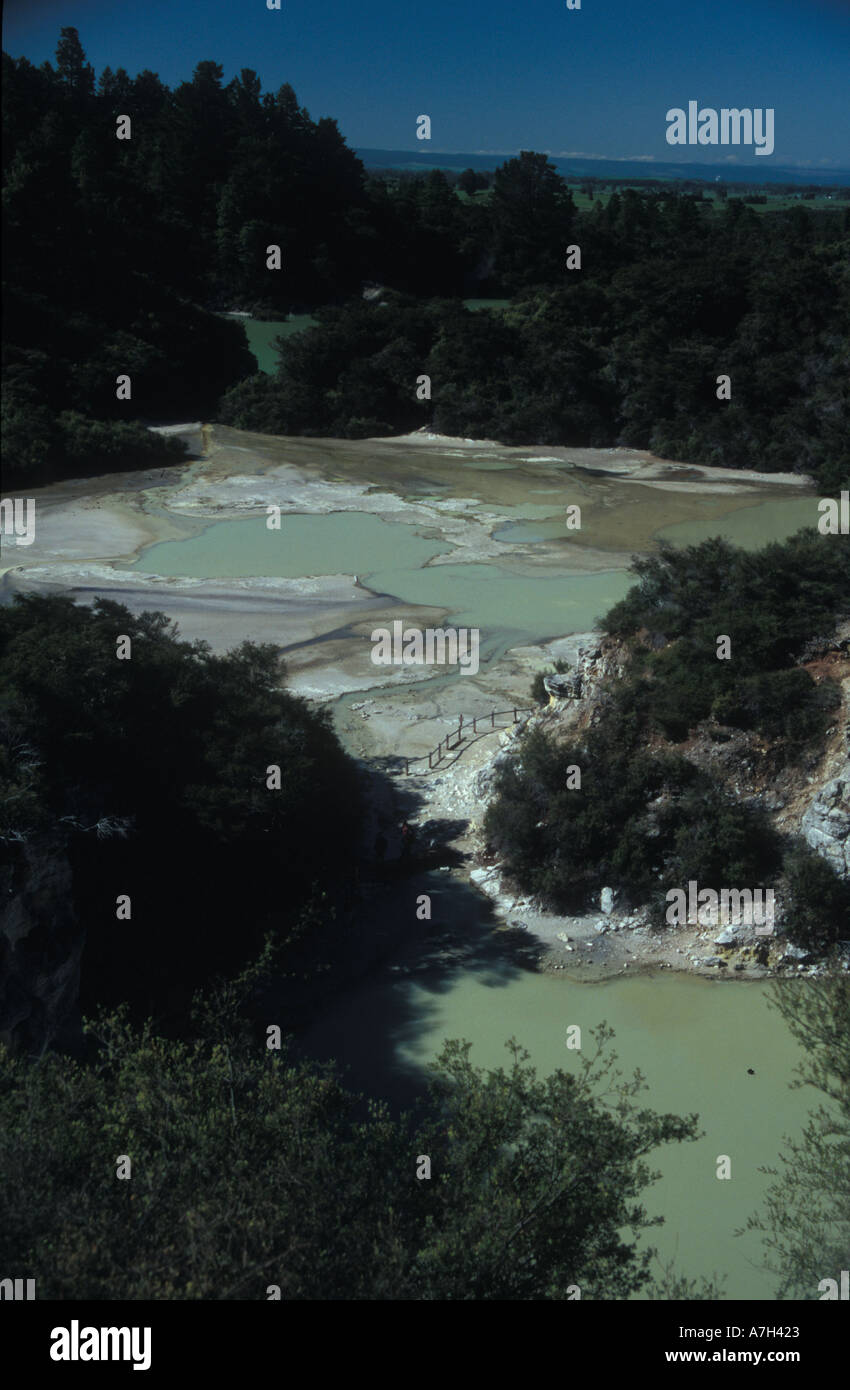 Le lac d'acide à waiotapu thermal Nouvelle-Zélande Banque D'Images