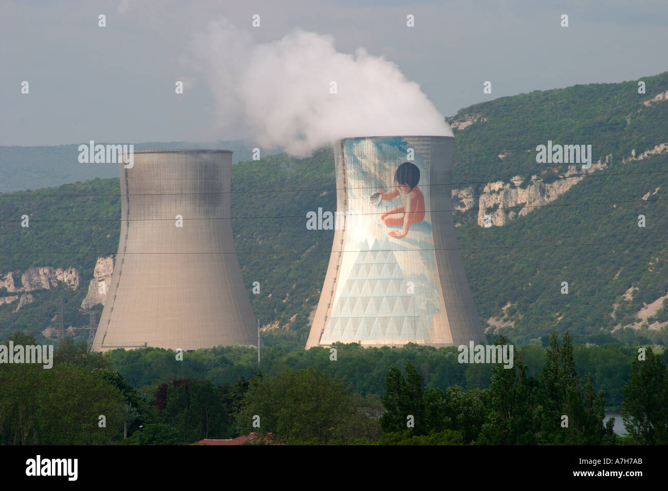 Centrale nucléaire France Montelimar Banque D'Images