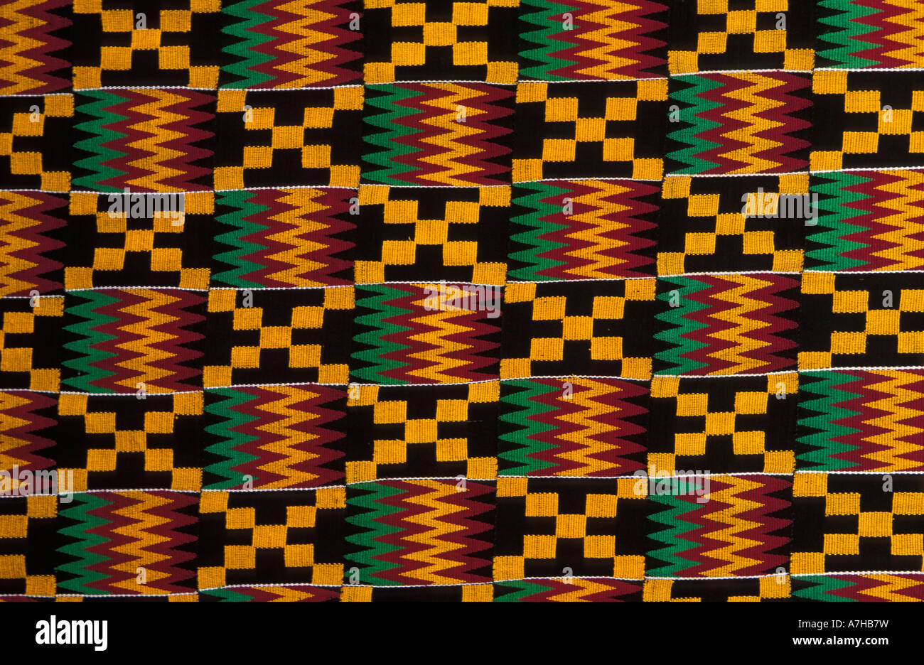 Tissu kente, Ho, région de la Volta, au Ghana Banque D'Images