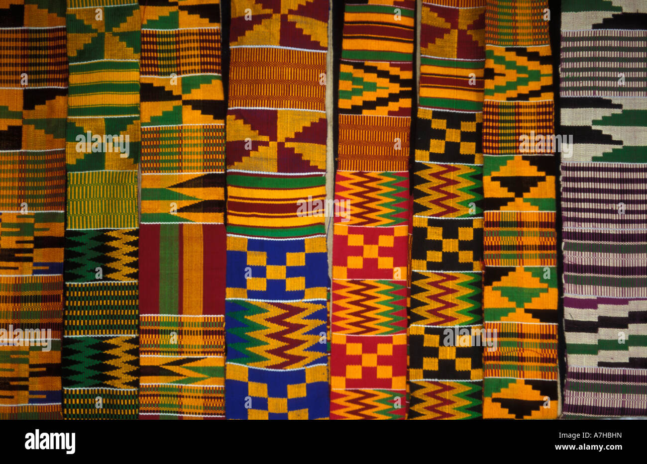 Tissu kente, Kumasi, Ghana, Ashanti Banque D'Images