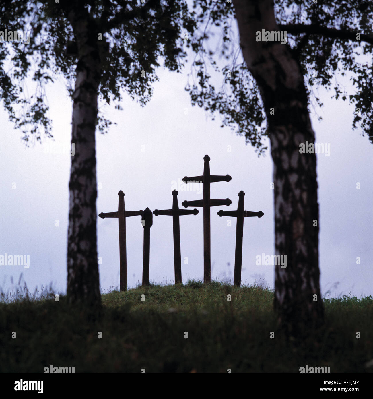 D-Emmingen-Liptingen, Witthoh, réserve naturelle du Danube supérieur, Jura souabe, Bade-Wurtemberg, la peste des crucifix à Emmingen ab Egg, au Moyen Âge la peste des crucifix ont été érigés à l'entrée de la ville ou le village d'avertir des étrangers à propos de t Banque D'Images