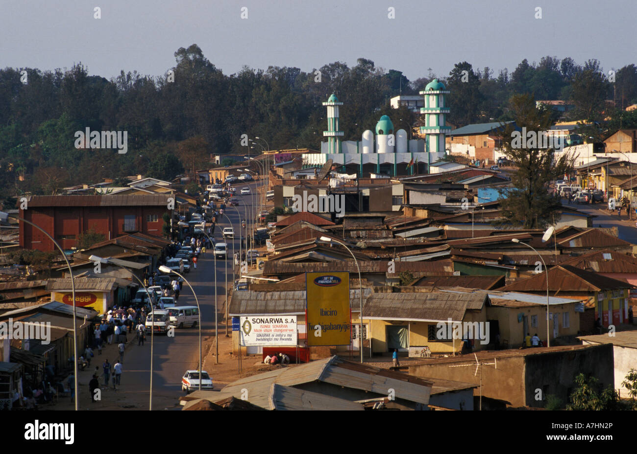 Le quartier musulman dans le quartier de Nyamirambo, à Kigali, Rwanda Banque D'Images