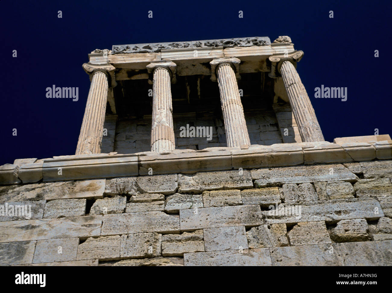 Temple d'Athéna Nike, Athéna Niké, déesse de la guerre, déesse de la sagesse, de l'Acropole, la ville d'Athènes, Athènes, Attique, Grèce Banque D'Images