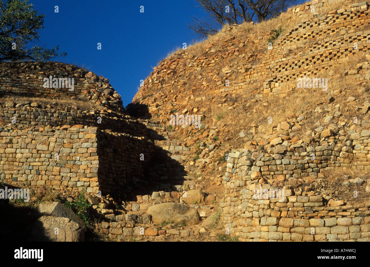 Ruines de Khami près de Bulawayo au Zimbabwe Banque D'Images