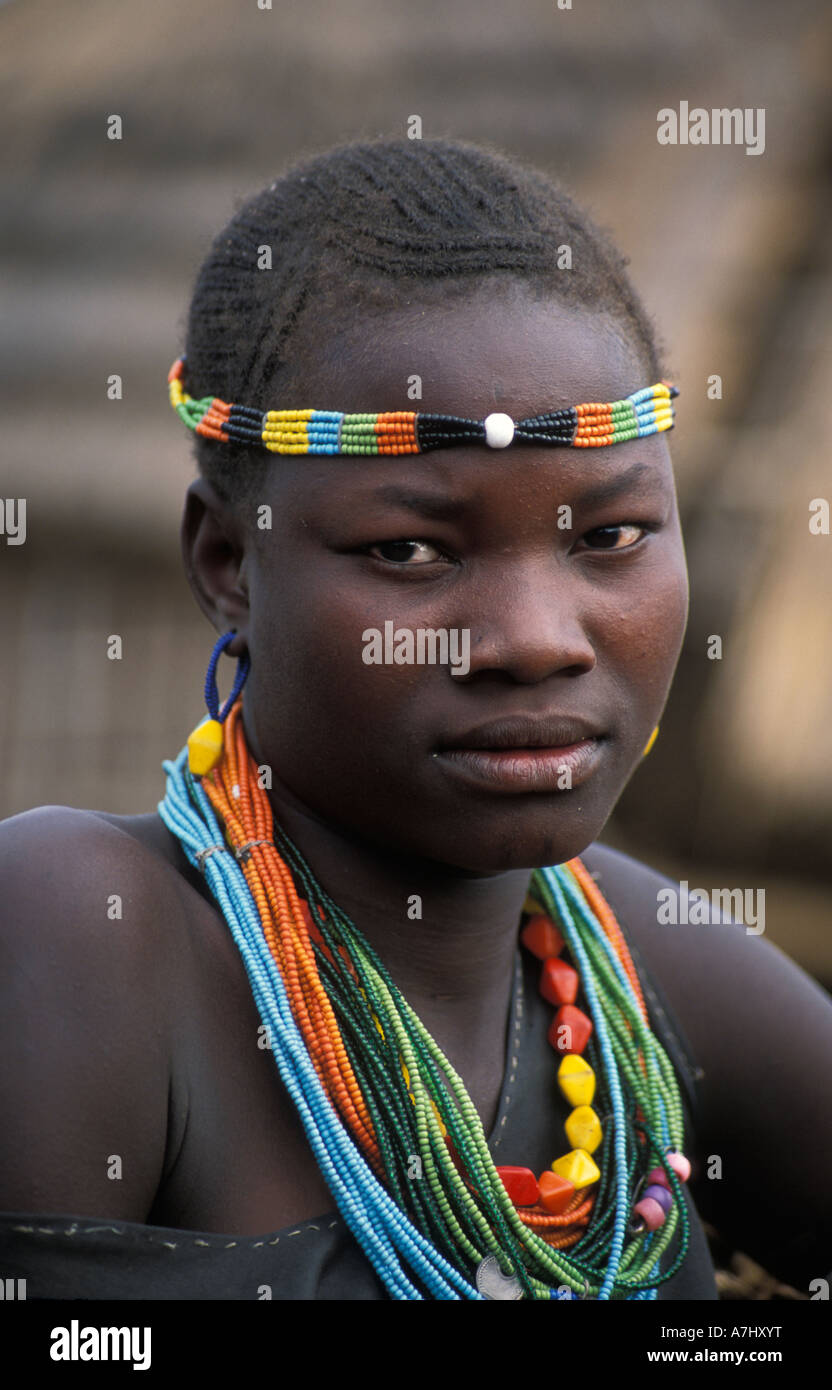 Girl portrait Karimojong Ouganda Banque D'Images