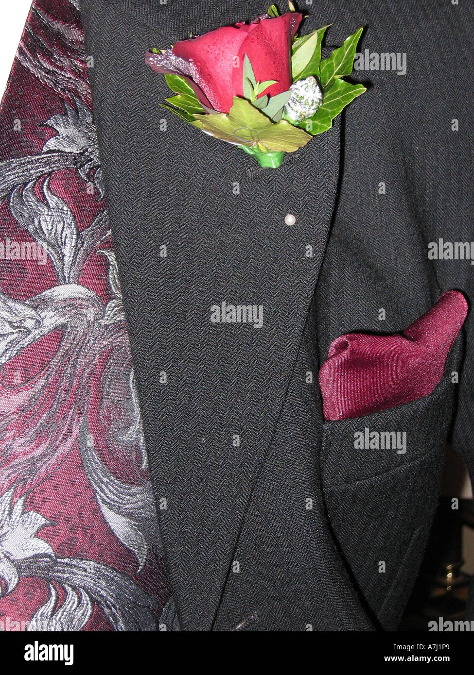 Le marié mariage boutonnière Banque D'Images
