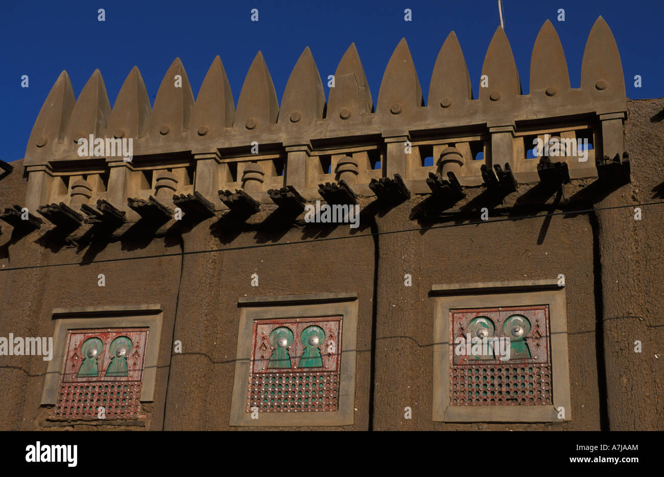 Le style traditionnel marocain maison de terre, Djenné, Mali Banque D'Images