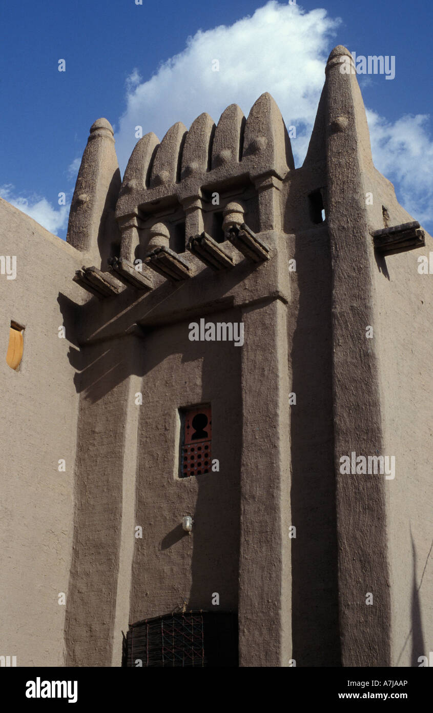 Le style traditionnel marocain maison de terre, Djenné, Mali Banque D'Images