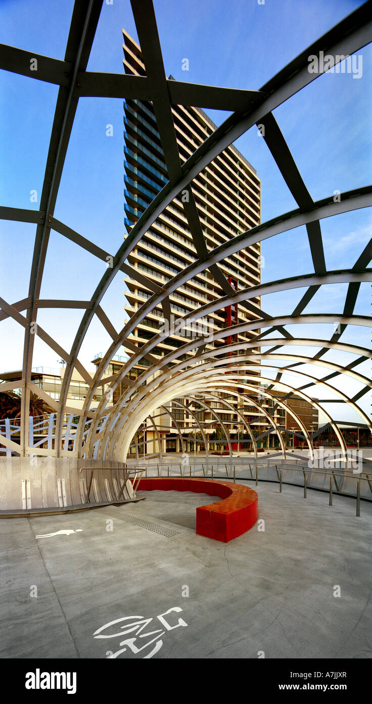 Pont Webb, à Melbourne. Architecte : Denton Corker Marshall/Robert Owen Banque D'Images
