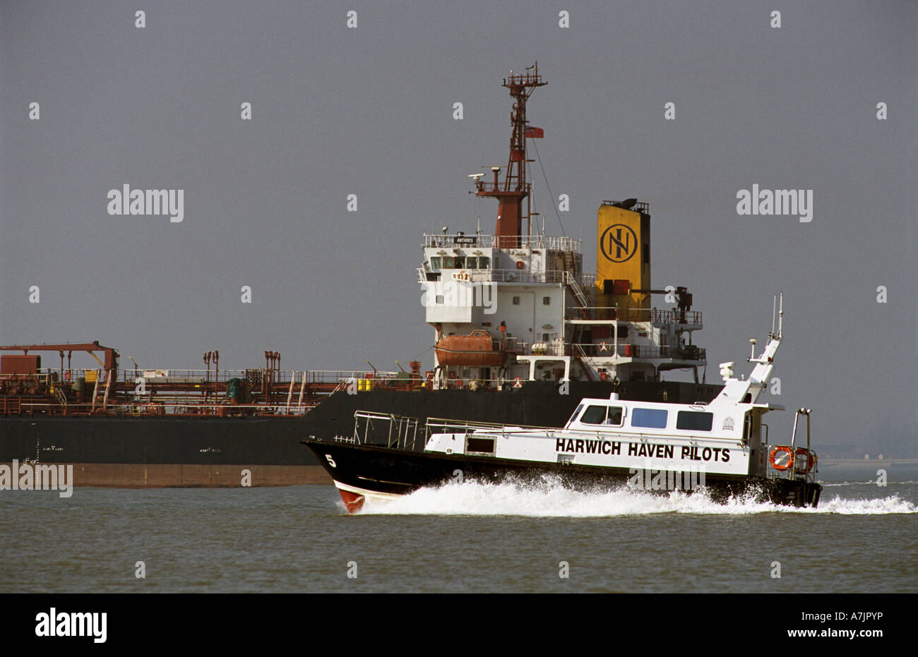 Harwich Haven bateau pilote, port de Felixstowe, Suffolk, UK. Banque D'Images