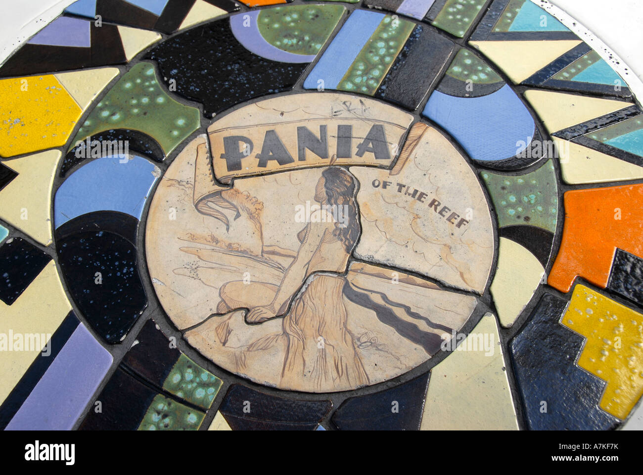 Pania pavement design Art déco de l'Île du Nord Nouvelle-zélande Napier Banque D'Images