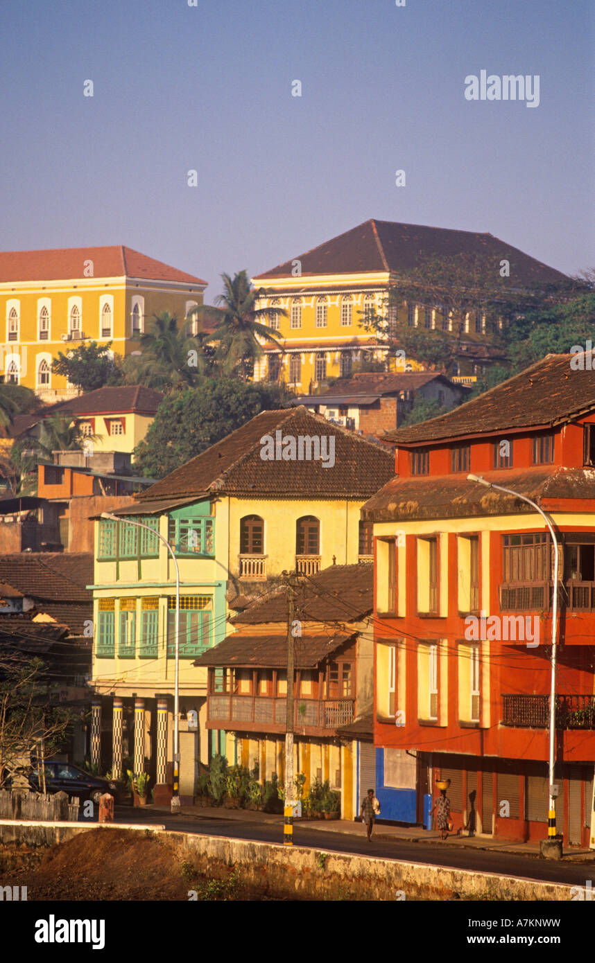 Panjim Ville vue de Fontainhas et Altinho Goa Inde Banque D'Images
