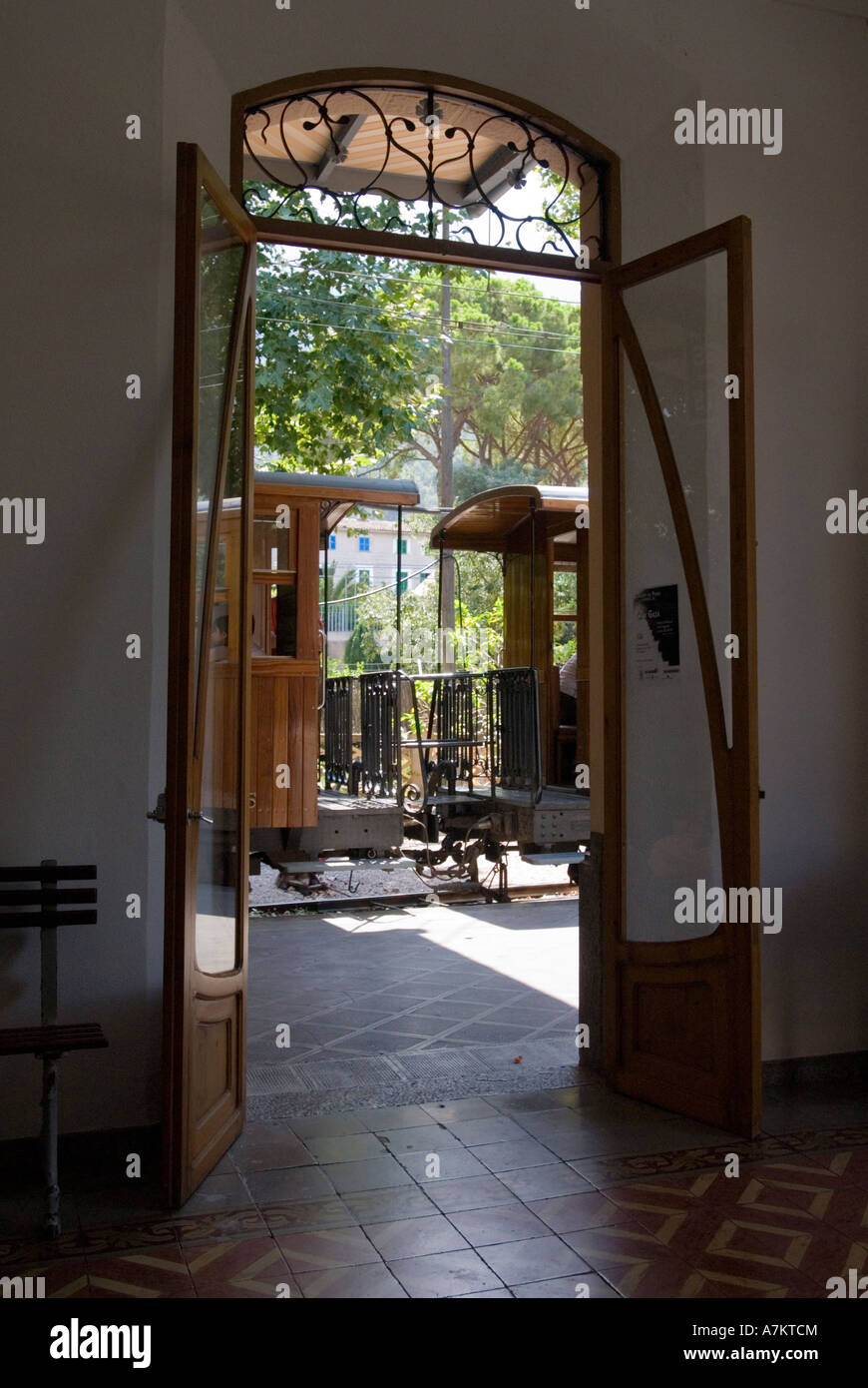 La gare de Soller Mallorca. Banque D'Images
