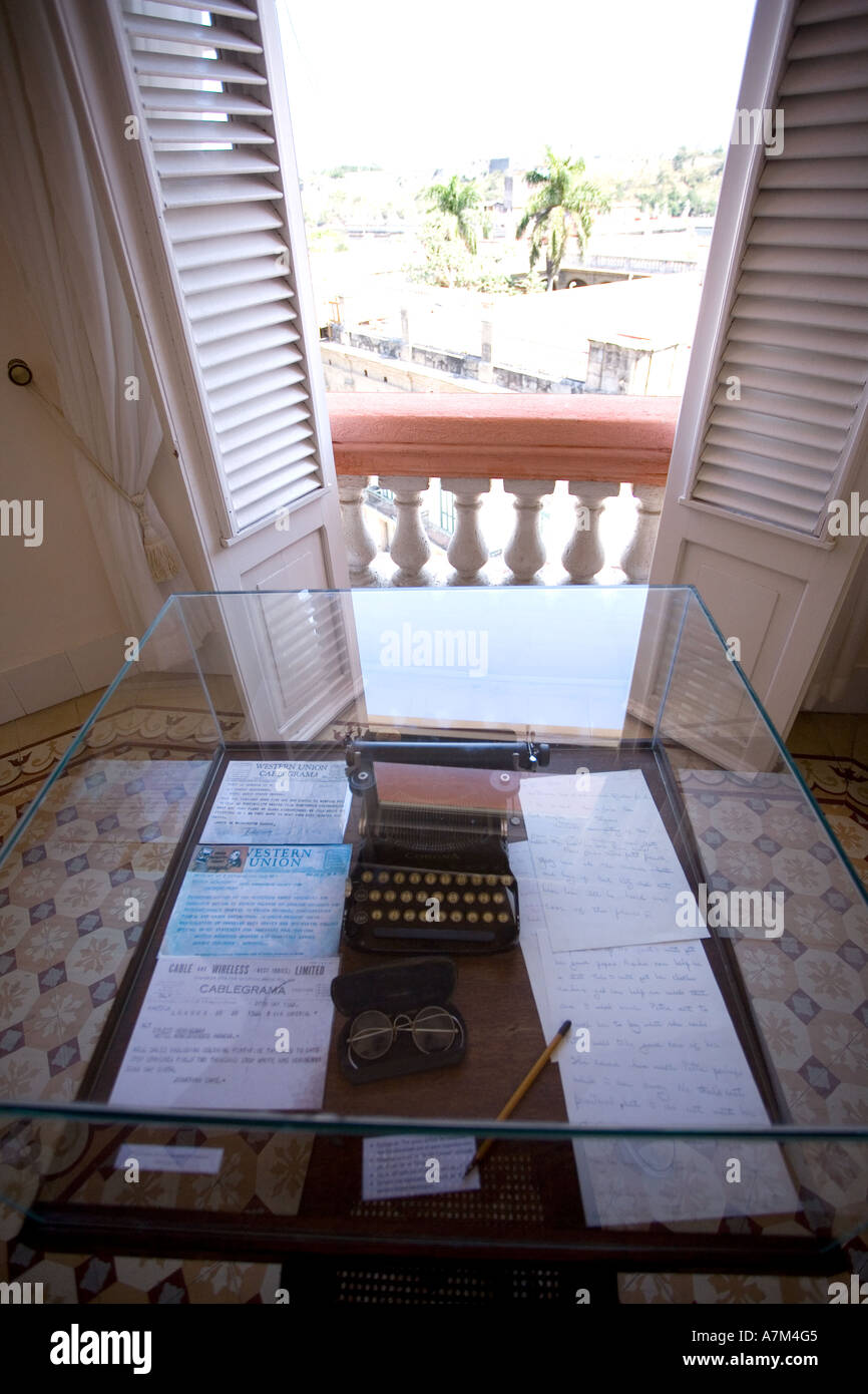 Ernest Hemingway est préservée. chambre à l'hôtel Ambos Mundos La Havane à Cuba Banque D'Images