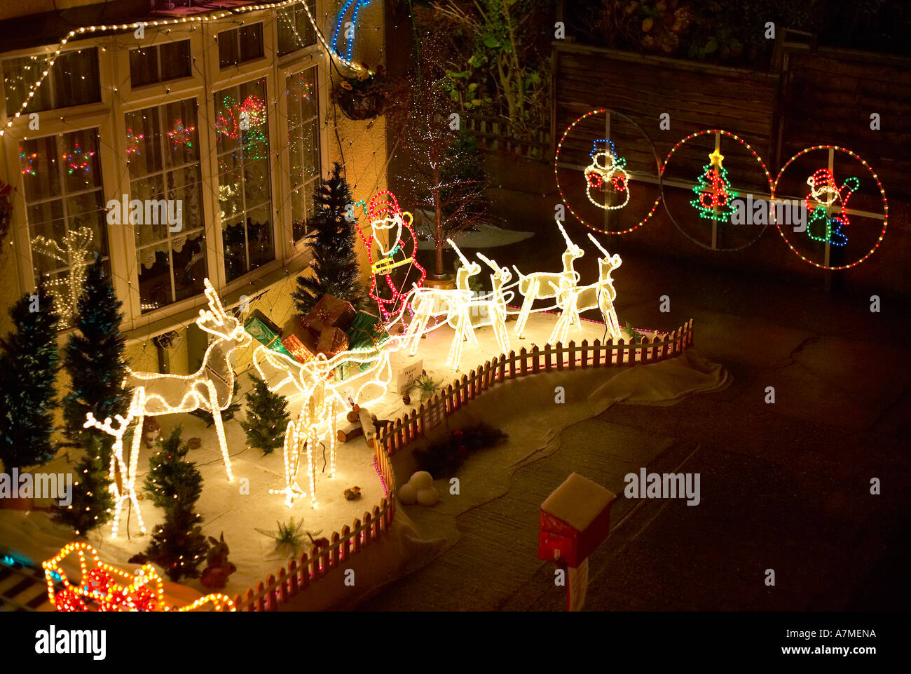 Les lumières de Noël Banque D'Images